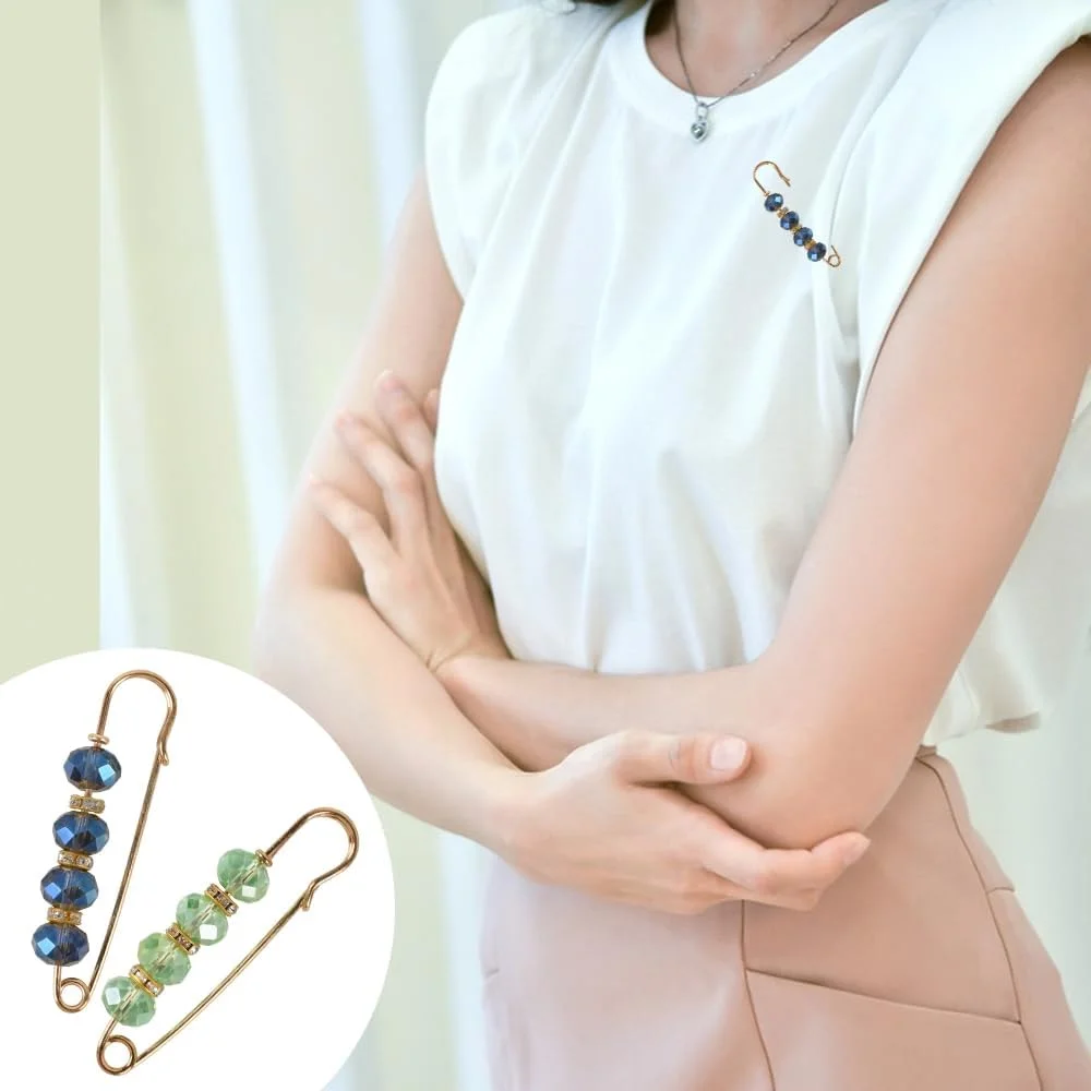 Hanycon Faux Rhinestone Safety Pins, 10pcs 2.76inch Sweater Shawl Clip Crystal Brooch Pins for Women Clothing Dress Pants Skirt Waist Pants Extender Dressing Accessories Hanycon Faux Rhinestone Safety Pins, 10pcs 2.76inch Sweater Shawl Clip Crystal Brooch Pins for Women Clothing Dress Pants Skirt Waist Pants Extender Dressing Accessories