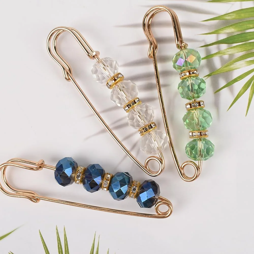 Hanycon Faux Rhinestone Safety Pins, 10pcs 2.76inch Sweater Shawl Clip Crystal Brooch Pins for Women Clothing Dress Pants Skirt Waist Pants Extender Dressing Accessories Hanycon Faux Rhinestone Safety Pins, 10pcs 2.76inch Sweater Shawl Clip Crystal Brooch Pins for Women Clothing Dress Pants Skirt Waist Pants Extender Dressing Accessories