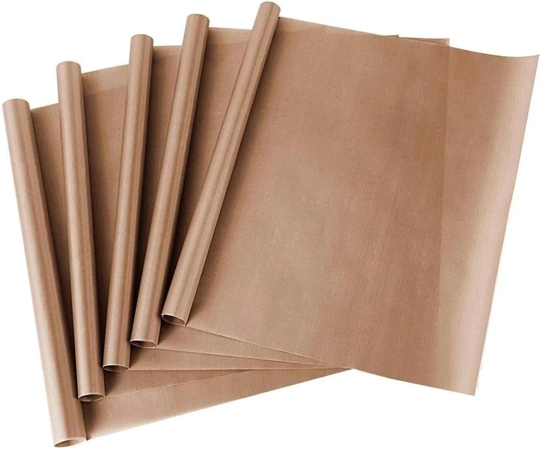 برگه تفلون PTFE هادی، بسته 5 عددی، مناسب پرس حرارتی، نچسب، 40x50 سانتی متر، کاغذ انتقال حرارت، مقاوم در برابر حرارت، قابل استفاده مجدد، مناسب صنایع دستی - مواد غذایی