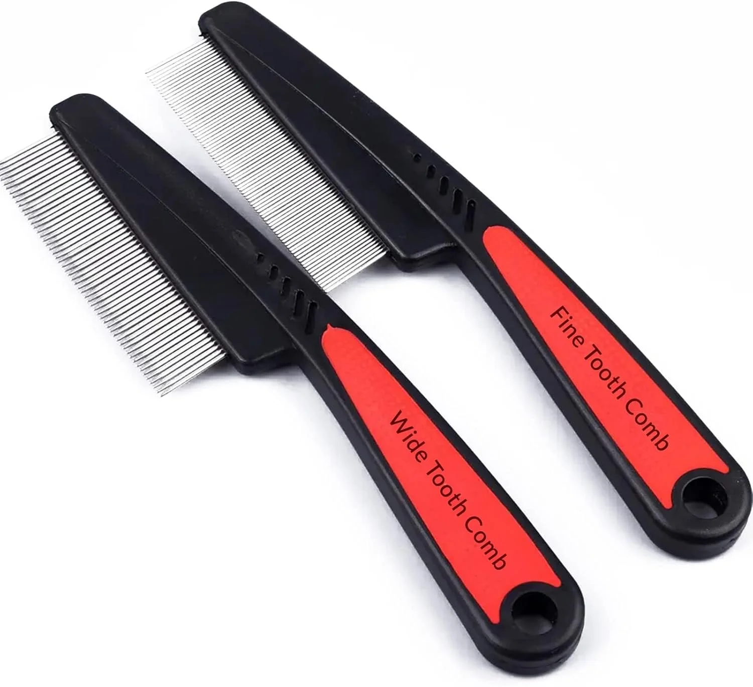 شانه دندانه ریز و درشت استیل KASTWAVE، 2 عدد شانه حرفه ای ضد شوره، شانه مو با دندانه های با استحکام بالا، ابزار نظافت برای کودکان و بزرگسالان