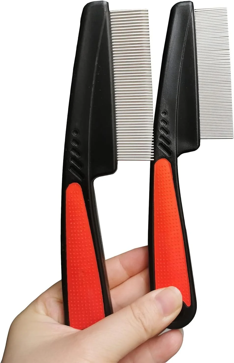 شانه دندانه ریز و درشت استیل KASTWAVE، 2 عدد شانه حرفه ای ضد شوره، شانه مو با دندانه های با استحکام بالا، ابزار نظافت برای کودکان و بزرگسالان