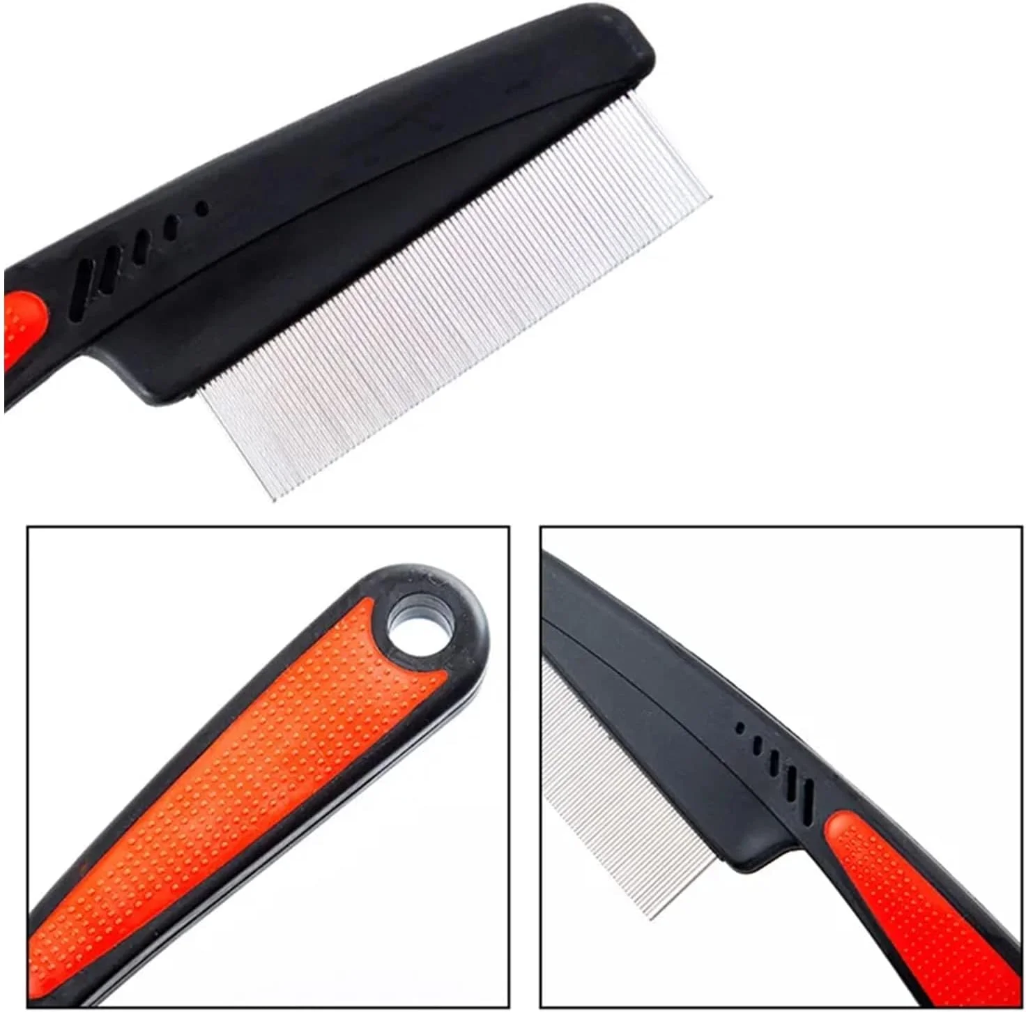 شانه دندانه ریز و درشت استیل KASTWAVE، 2 عدد شانه حرفه ای ضد شوره، شانه مو با دندانه های با استحکام بالا، ابزار نظافت برای کودکان و بزرگسالان