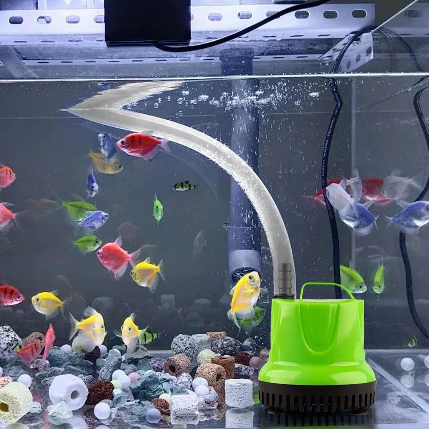 پمپ آب غوطه ور آکواریوم | پمپ گردش آب مخزن ماهی - دستگاه گردش آب غوطه ور بی صدا با مکنده برای زهکشی، آبیاری هیدروپونیک، سامپ، باغ، استخر روباز، تراریوم