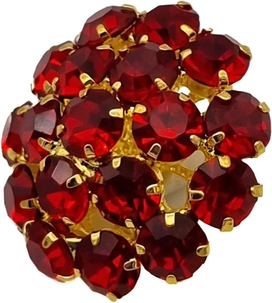 Goldgöre 5 Elegant Metal Buttons Red Gold with Rhinestones with Eyelet for Sewing 26 mm Goldgöre 5 Elegant Metal Buttons Red Gold with Rhinestones with Eyelet for Sewing 26 mm