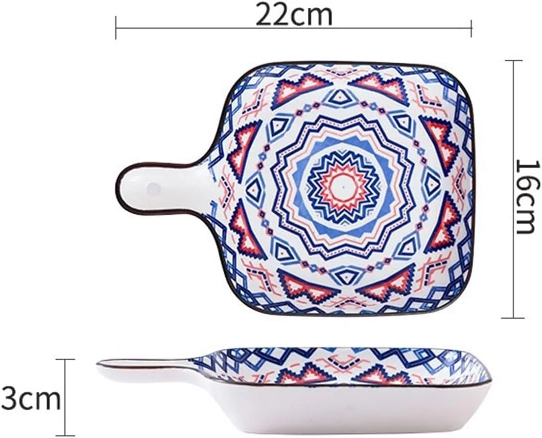 gratin dishes for oven ceramic steak plate household dish western food plate high temperature resistant handle baking dish kitchen tableware cu dish