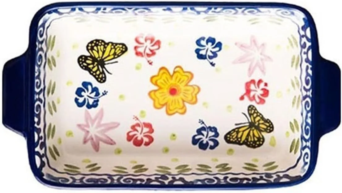 ظروف پخت مستطیلی سرامیکی دست ساز، بشقاب غذای غربی، بشقاب اسپاگتی، ظرف پخت دو گوش، بشقاب سبزیجات