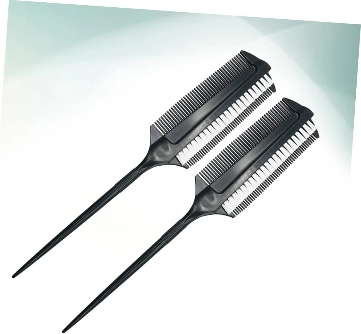 فومایز 2 عدد شانه برای زنان، شانه هایلایت، شانه پوش دهنده مو، شانه آرایشگری حرفه ای، شانه دم موشی، شانه سالن مو، برس رنگ مو، برس رنگ مو، اپلیکاتور رنگ مو، مشکی