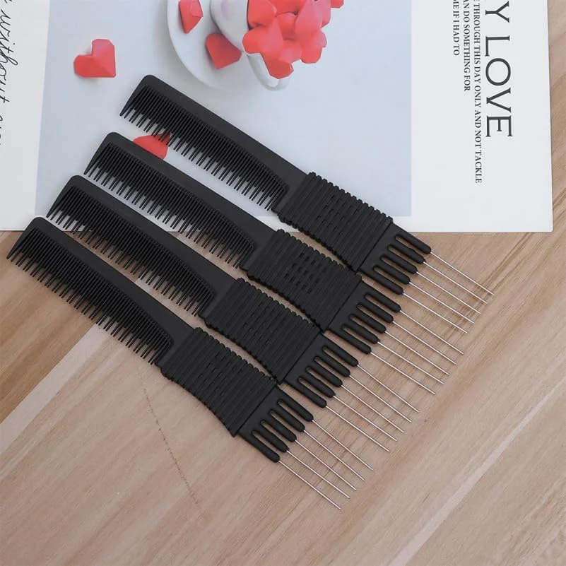 مجموعه شانه دندانه فولادی درجه یک Didiseaon، 6 عدد شانه دم مو، باز کننده گره برای حالت دادن به مو