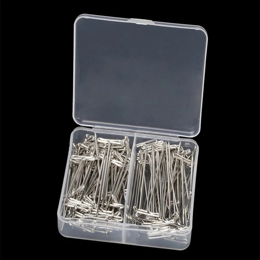 GIAVGIAV Wig T-pins, 110 PCs Sewing Pins Quilting Pins Straight Pins for Fabric, Dressmaker, Jewelry DIY Decoration, Crafts, Blocking Knitting, Crocheting, Modelling and Office(1.5inch,2Inch)
