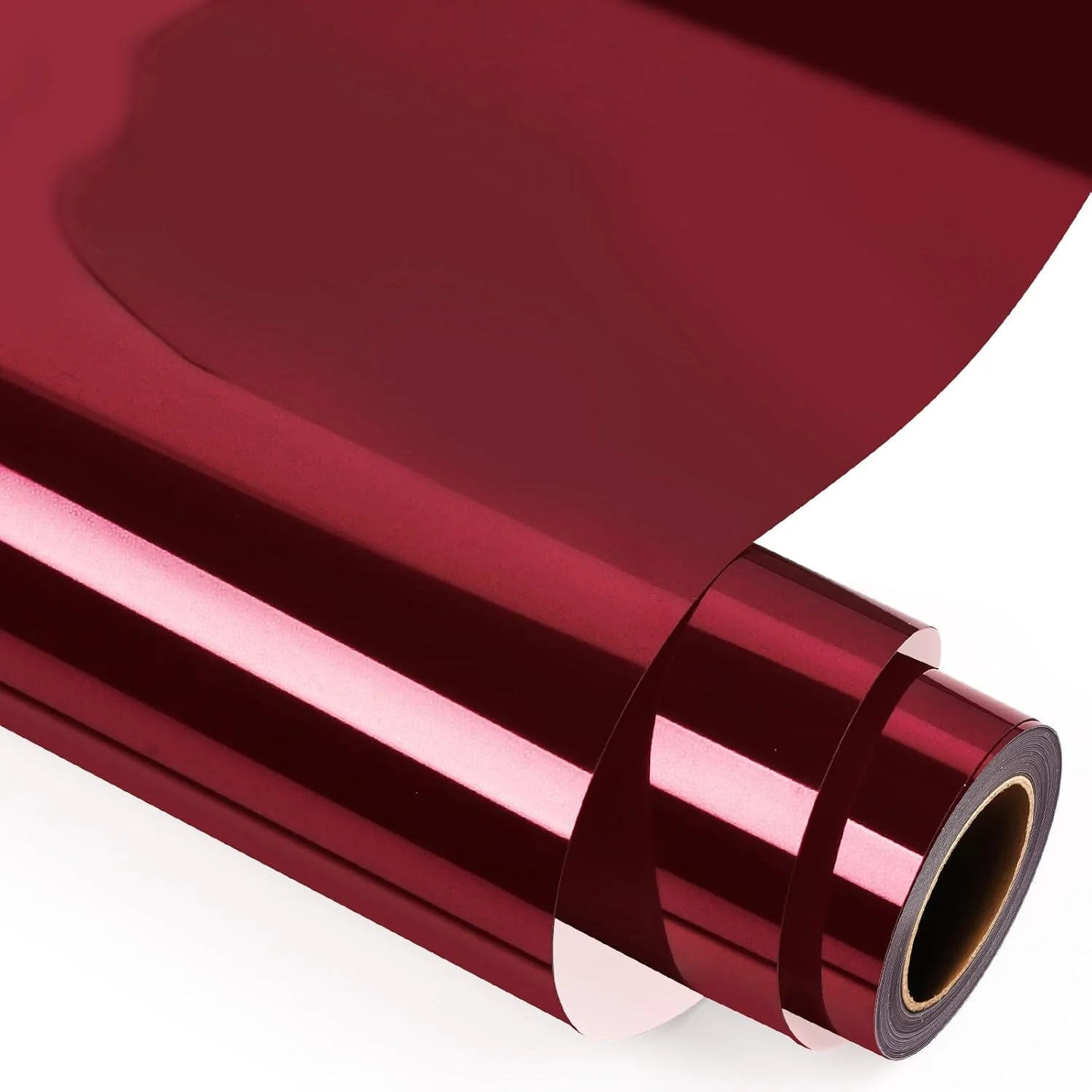 GIRAFVINYL وینیل انتقال حرارت هولوگرافیک مارون - 30.5 سانتی متر در 2.4 متر، وینیل حرارتی زرشکی برای تی شرت، وینیل متالیک نرم