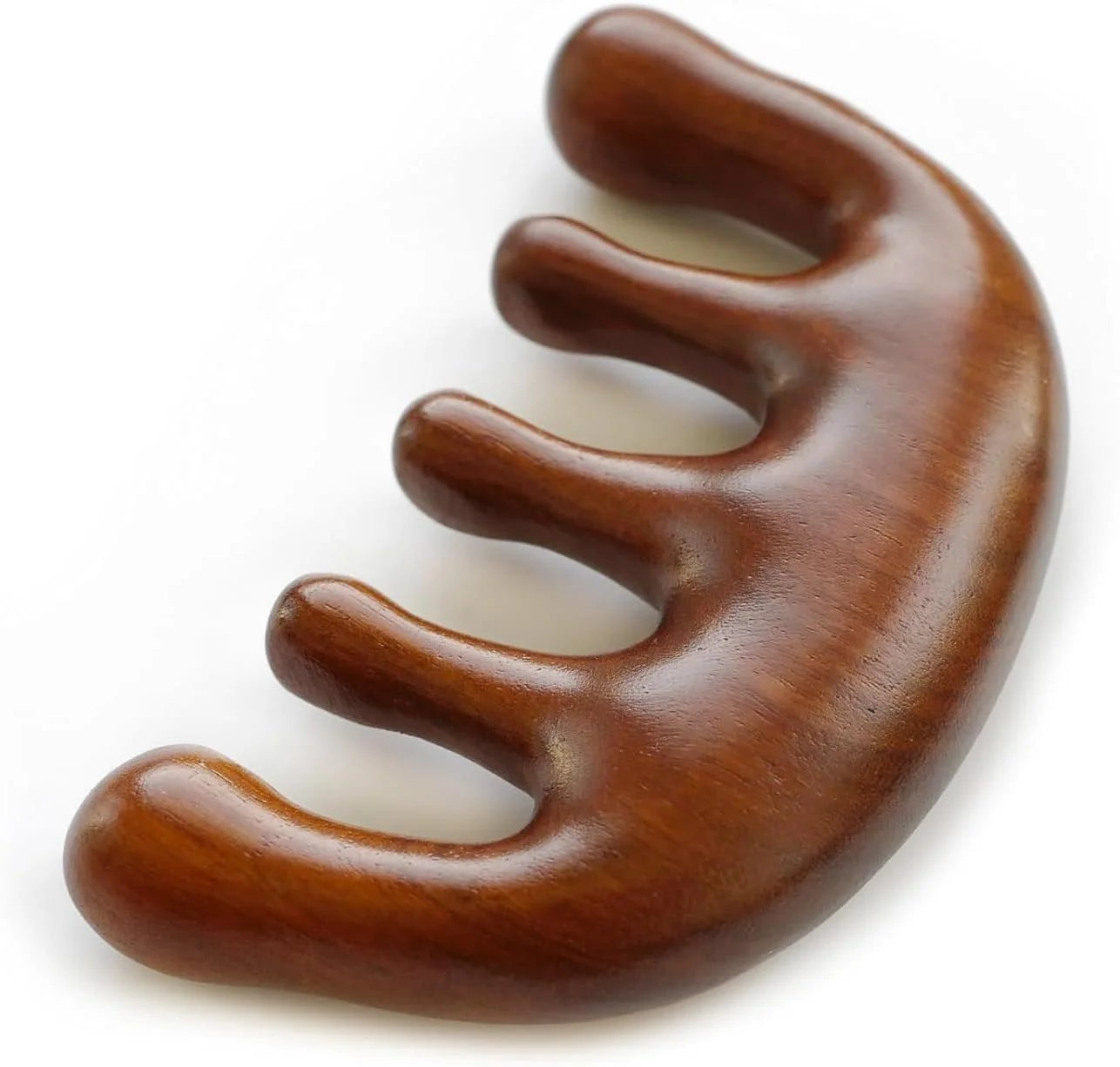 شانه سر و پوست سر ChicAbode Menesia، شانه ماساژ پوست سر، شانه تحریک کننده پوست سر چوب صندل، شانه چوبی دندانه پهن برای رشد موی زنان