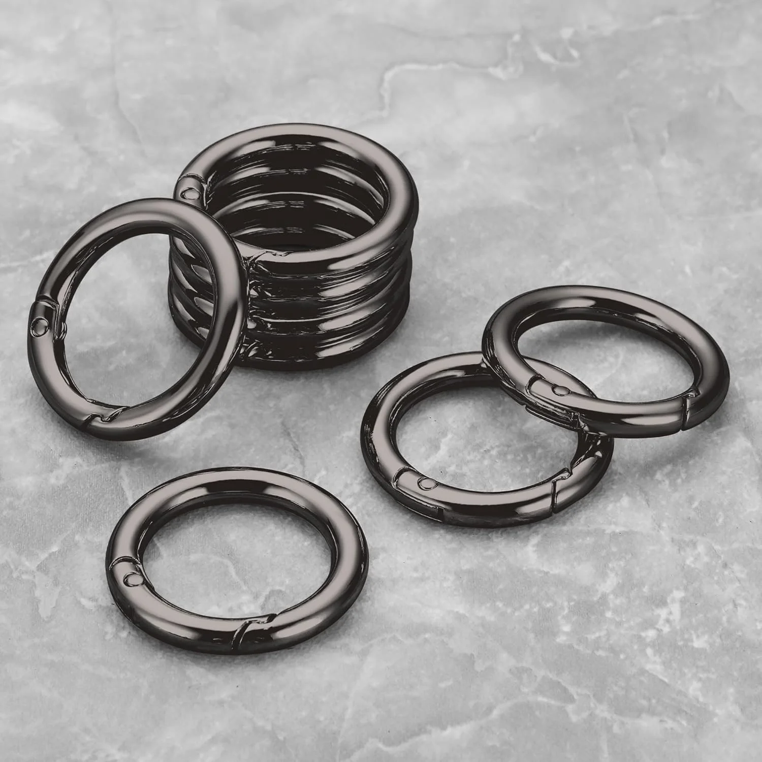 گیره حلقه کلید، حلقه های جاکلیدی 2.5 سانتی متری، بسته 8 عددی گیره کارابین گرد برای کلیدها، سگک، کیف، کیف پول - قلاب های زنجیره کلید جایگزین جاکلیدی بند گردن صنایع دستی DIY گیره حلقه کلید، حلقه های جاکلیدی 2.5 سانتی متری، بسته 8 عددی گیره کارابین گرد برای کلیدها، سگک، کیف، کیف پول - قلاب های زنجیره کلید جایگزین جاکلیدی بند گردن صنایع دستی DIY