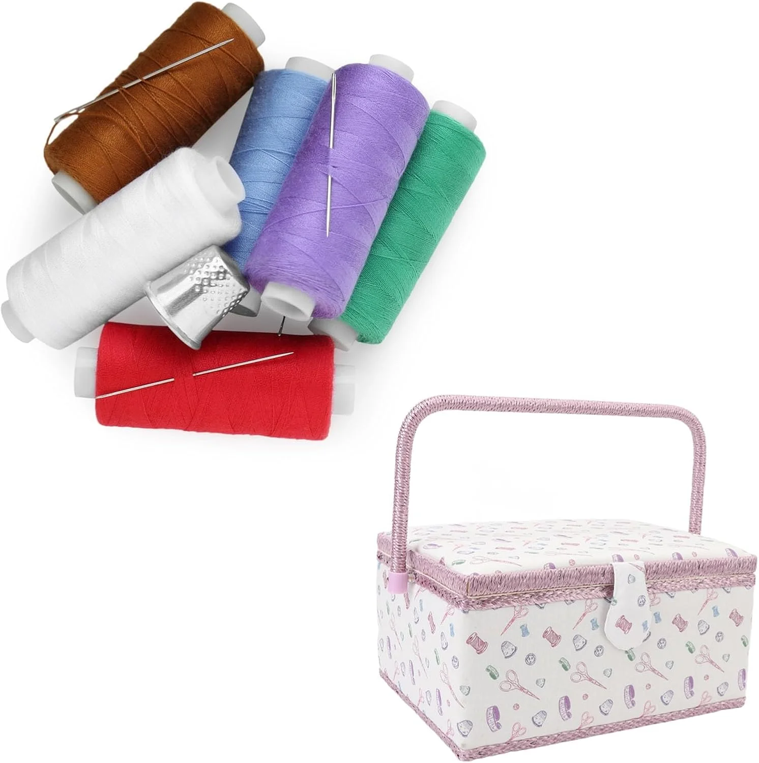 جعبه خیاطی پارچه ای بنفش گرنی با سینی جداشدنی، جعبه خیاطی با ظرفیت بزرگ، طراحی دسته قابل حمل، سازمان دهنده ذخیره سازی خیاطی برای ذخیره لوازم خیاطی و ابزار کاردستی جعبه خیاطی پارچه ای بنفش گرنی با سینی جداشدنی، جعبه خیاطی با ظرفیت بزرگ، طراحی دسته قابل حمل، سازمان دهنده ذخیره سازی خیاطی برای ذخیره لوازم خیاطی و ابزار کاردستی