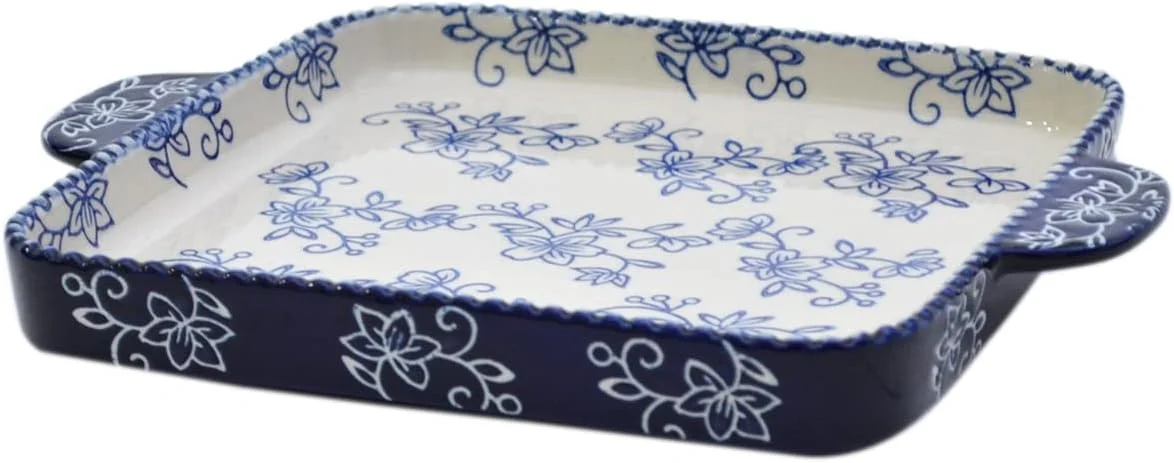 ظرف پخت مربع عمیق تِمپ-تیشنز® با طرح توری گلدار به همراه درب سرامیکی - 2 تکه - آبی - ظروف سرامیکی دست ساز و ایمن برای فر، مایکروویو، فریزر و یخچال، مناسب پخت، سرو و هدیه آشپزی ظرف پخت مربع عمیق تِمپ-تیشنز® با طرح توری گلدار به همراه درب سرامیکی - 2 تکه - آبی - ظروف سرامیکی دست ساز و ایمن برای فر، مایکروویو، فریزر و یخچال، مناسب پخت، سرو و هدیه آشپزی