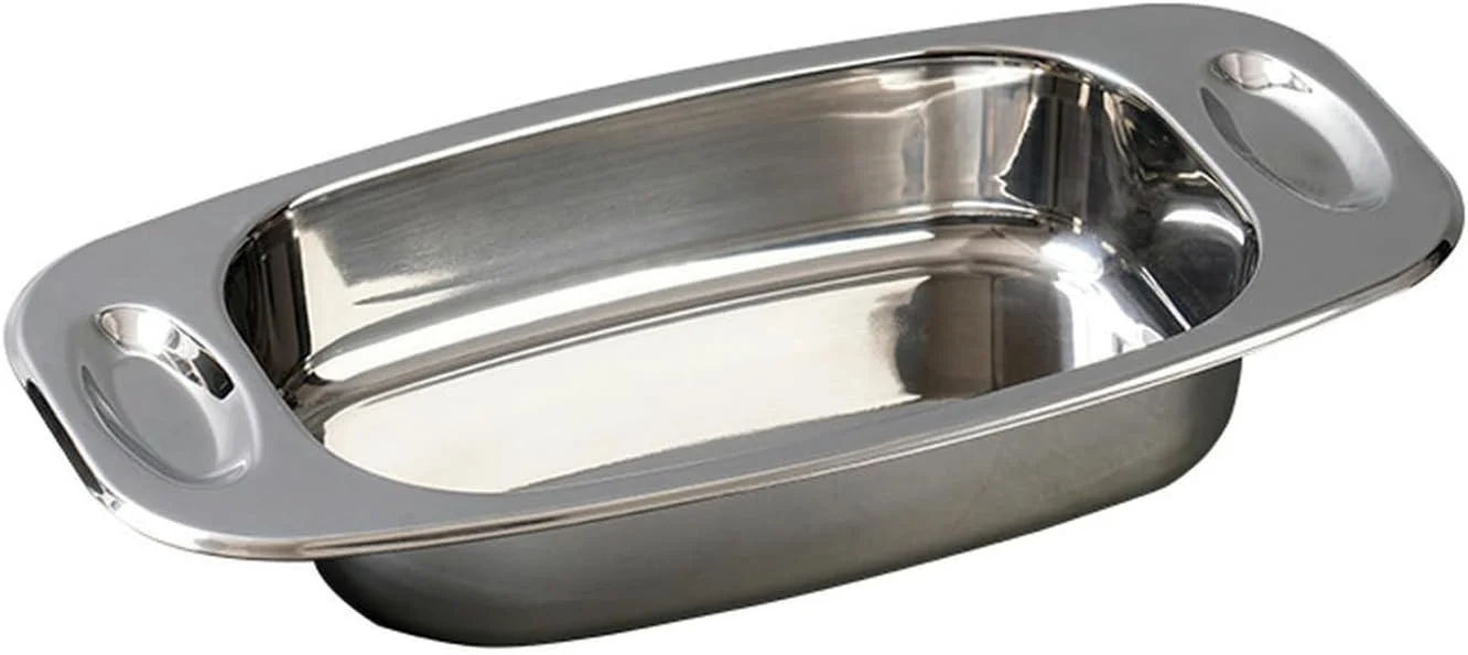 Stainless steel ears thickened rectangular baking tray household creative tableware-silver-large (52X27X7.5CM)