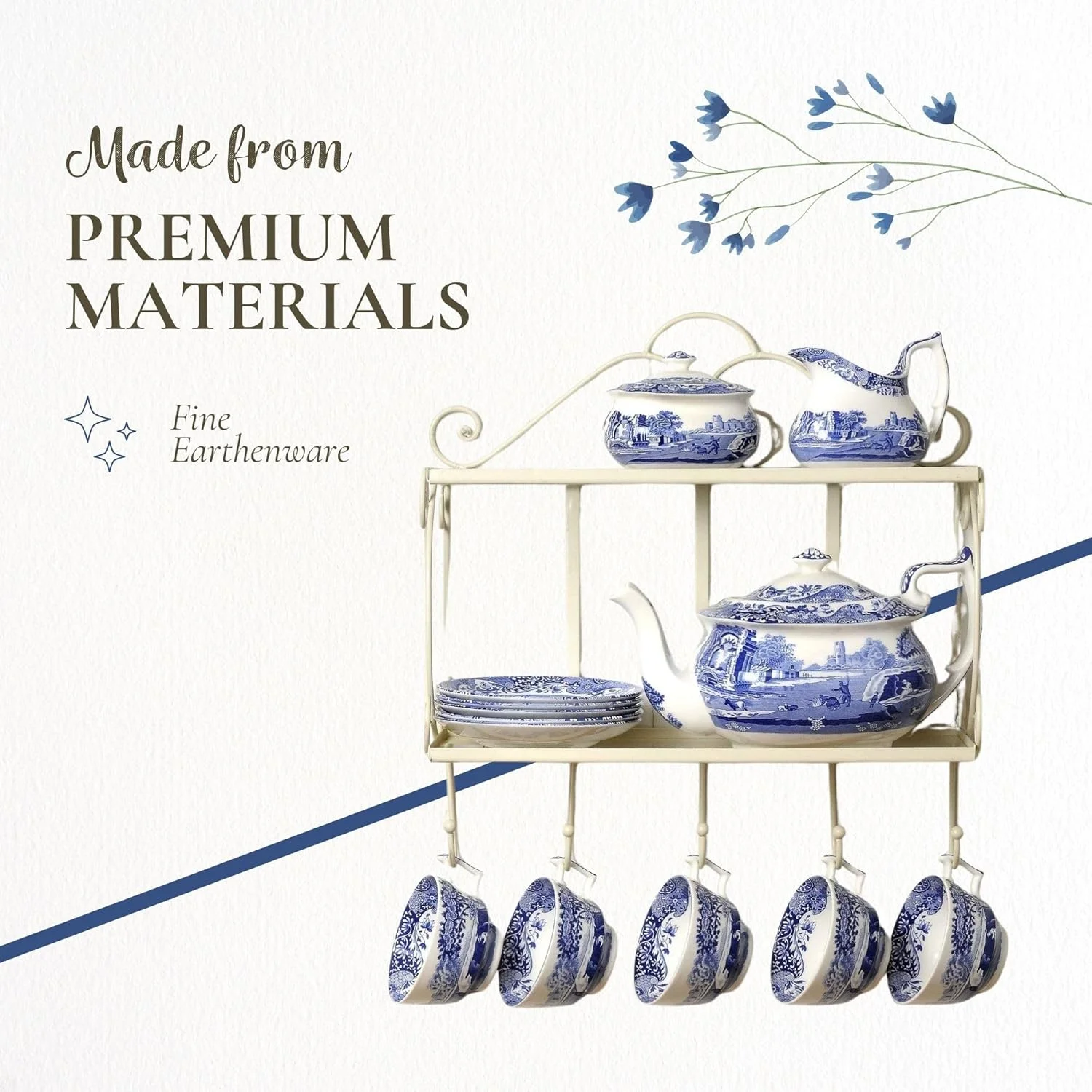 ظرف مربعی طرح ایتالیایی آبی اسپود ظرف مربعی طرح ایتالیایی آبی اسپود