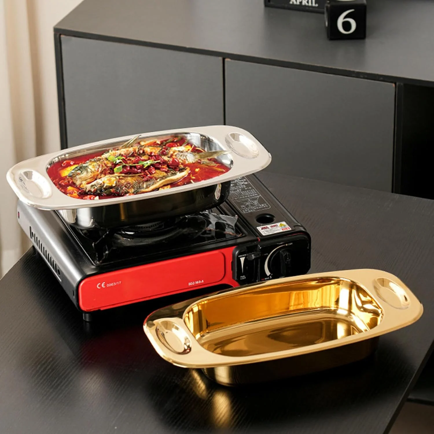 Stainless steel ears thickened rectangular baking tray household creative tableware-silver-large (52X27X7.5CM) Stainless steel ears thickened rectangular baking tray household creative tableware-silver-large (52X27X7.5CM)