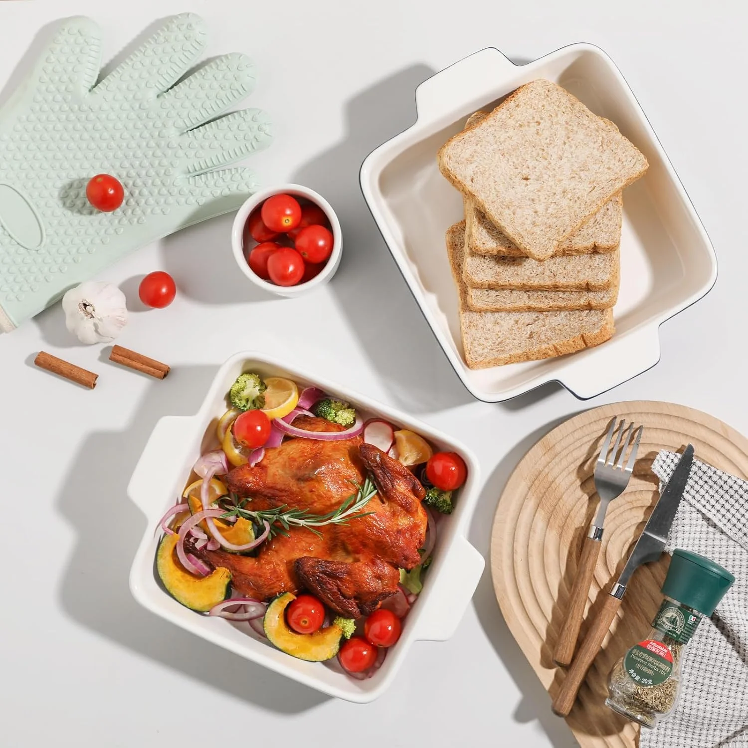 ظرف پخت سرامیکی Sweejar، قالب پخت کیک 8x8 برای براونی، ظروف پخت مربعی چینی با دسته دوتایی برای سوفله، لازانیا، شام خانوادگی (سرمه ای) ظرف پخت سرامیکی Sweejar، قالب پخت کیک 8x8 برای براونی، ظروف پخت مربعی چینی با دسته دوتایی برای سوفله، لازانیا، شام خانوادگی (سرمه ای)