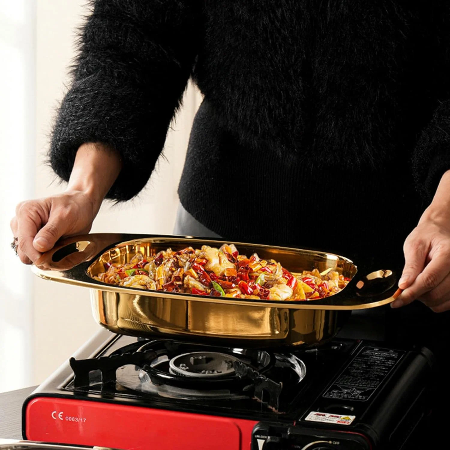 Stainless steel ears thickened rectangular baking tray household creative tableware-silver-large (52X27X7.5CM) Stainless steel ears thickened rectangular baking tray household creative tableware-silver-large (52X27X7.5CM)