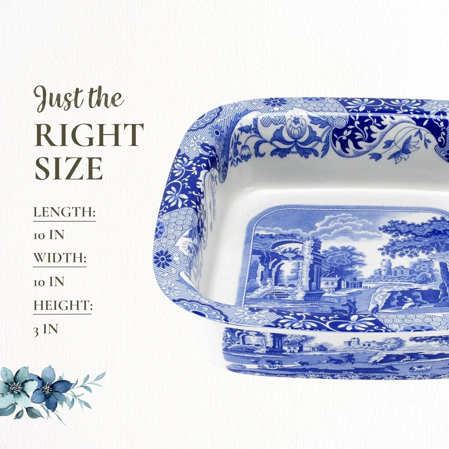 ظرف مربعی طرح ایتالیایی آبی اسپود ظرف مربعی طرح ایتالیایی آبی اسپود