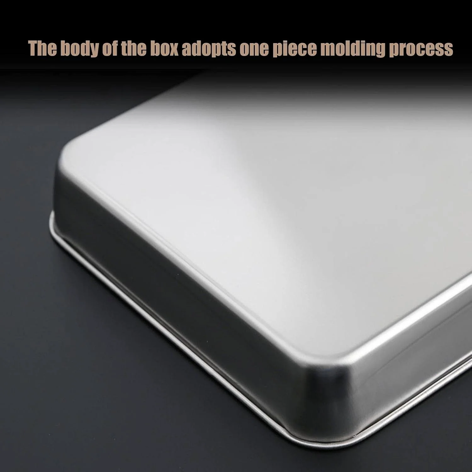 سینی فر استیل ضد زنگ نچسب، جعبه نگهداری مواد غذایی با درب و لبه عمیق برای پخت و پز در آشپزخانه (M) سینی فر استیل ضد زنگ نچسب، جعبه نگهداری مواد غذایی با درب و لبه عمیق برای پخت و پز در آشپزخانه (M)