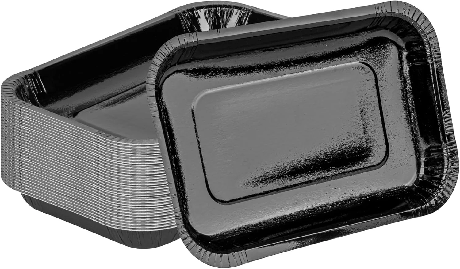 ظروف پخت مستطیلی Restaurantware-Pastry Tek، 21x14x2.5 سانتی متر، 25 عدد سینی پخت یکبار مصرف - درب ها جداگانه به فروش می رسند، مناسب برای فر، سینی های فر مقوایی مشکی 700 میلی لیتری، قابل انجماد، برای براونی