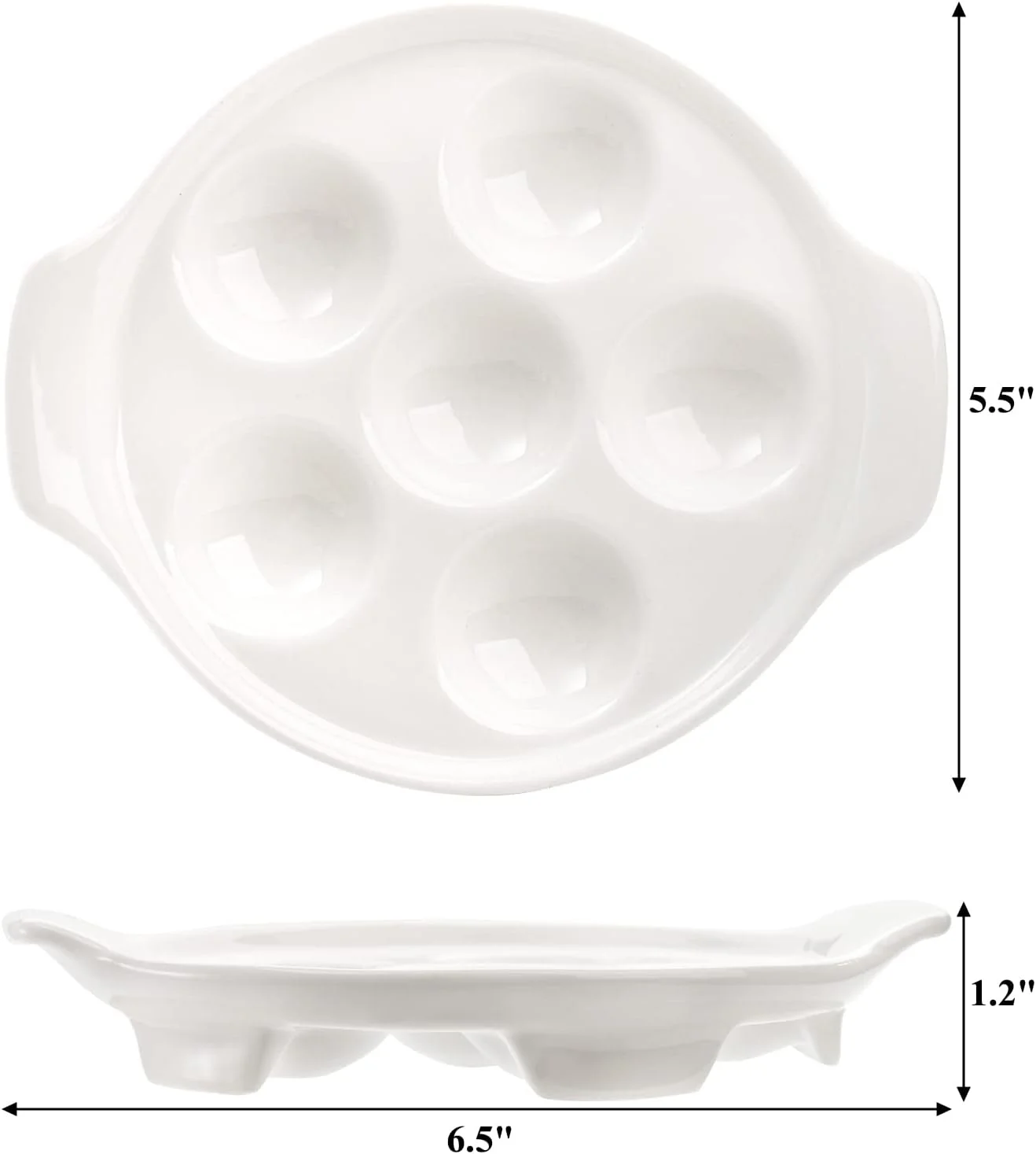 بسته 4 عددی بشقاب حلزون سرامیکی Okllen با 6 حفره و دسته، بشقاب حلزون دریایی 6.5 اینچی پایه دار، بشقاب پخت حلزون سفید برای خانه، آشپزخانه، رستوران بسته 4 عددی بشقاب حلزون سرامیکی Okllen با 6 حفره و دسته، بشقاب حلزون دریایی 6.5 اینچی پایه دار، بشقاب پخت حلزون سفید برای خانه، آشپزخانه، رستوران