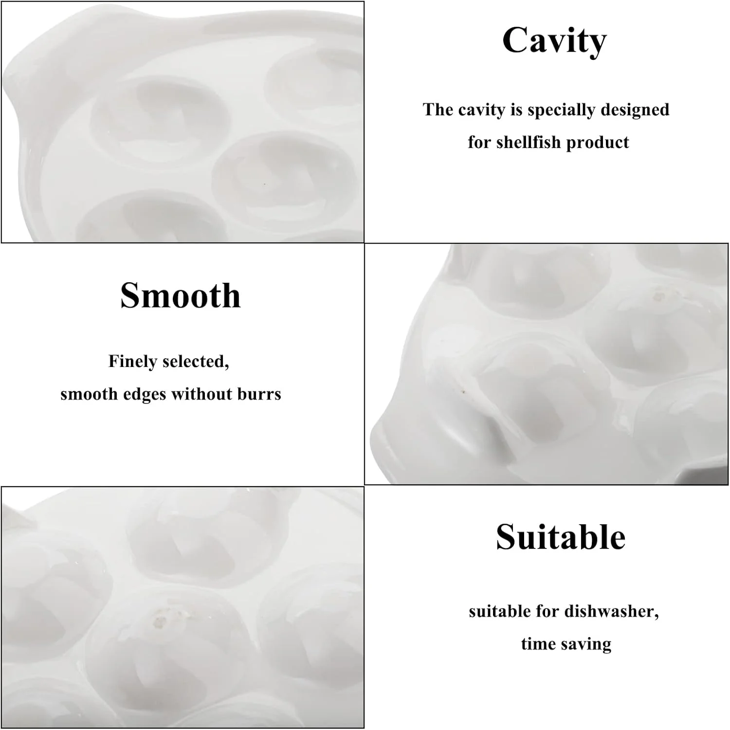 بسته 4 عددی بشقاب حلزون سرامیکی Okllen با 6 حفره و دسته، بشقاب حلزون دریایی 6.5 اینچی پایه دار، بشقاب پخت حلزون سفید برای خانه، آشپزخانه، رستوران بسته 4 عددی بشقاب حلزون سرامیکی Okllen با 6 حفره و دسته، بشقاب حلزون دریایی 6.5 اینچی پایه دار، بشقاب پخت حلزون سفید برای خانه، آشپزخانه، رستوران