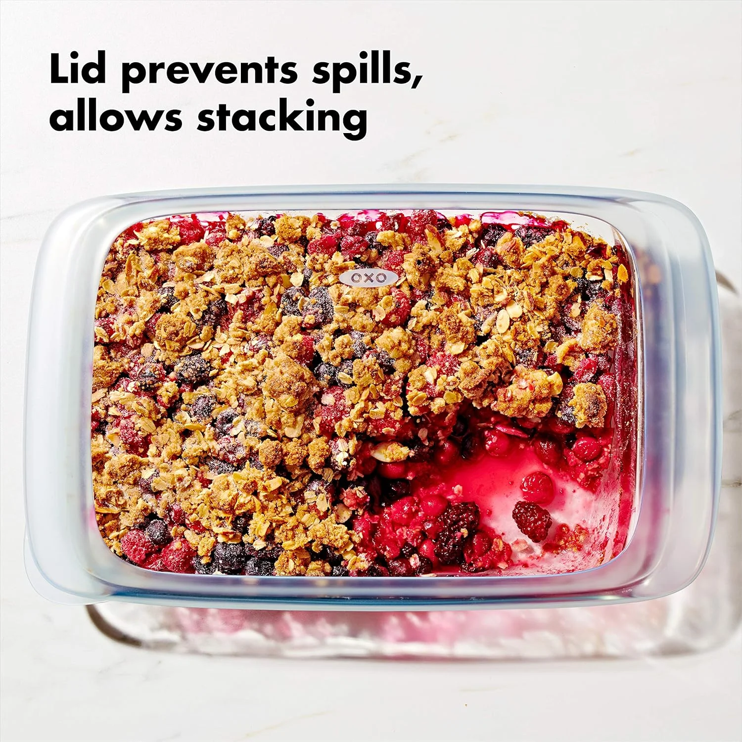 ظرف شیشه ای پیرکس ۳ کوارت OXO Good Grips به همراه درب