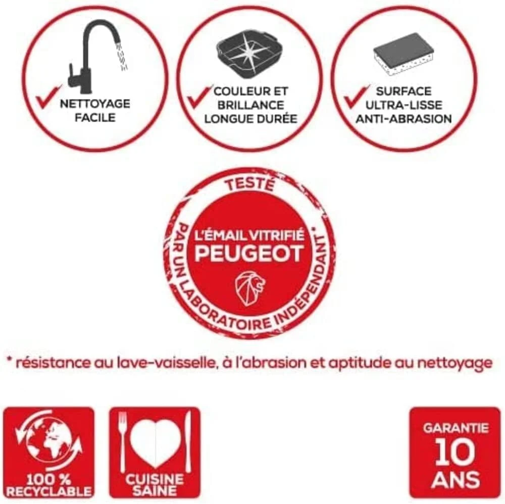 ظرف مربع 18 سانتی متری پژو آپولیا، رنگ اکرو. سرامیکی. مقاوم در برابر شوک مکانیکی و حرارتی. -20 درجه سانتیگراد تا 250 درجه سانتیگراد. دستگیره های ارگونومیک. ساخت فرانسه.