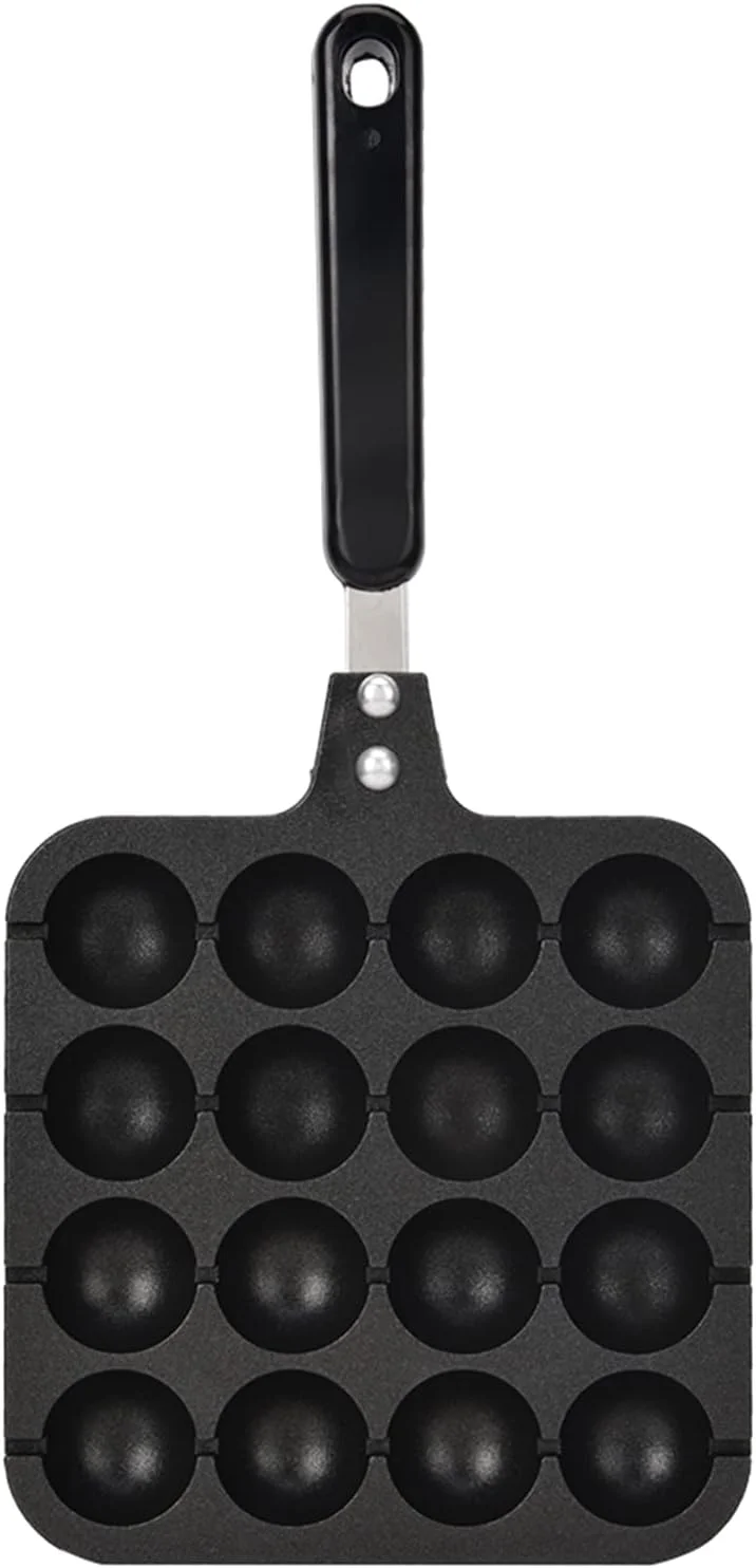 تابه نچسب تاکویاکی - صفحه گریل 16 حفره ای برای توپ های اختاپوس، پنکیک، کیک پاپ و موارد دیگر