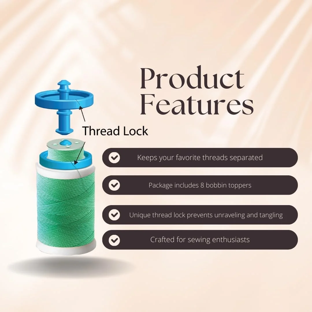GARIZZE Taylor Seville Originals Bobbin Topper-Fits All Popular Sizes of Spools-Thread Lock Feature Helps Keep Thread Organized and Neat GARIZZE Taylor Seville Originals Bobbin Topper-Fits All Popular Sizes of Spools-Thread Lock Feature Helps Keep Thread Organized and Neat
