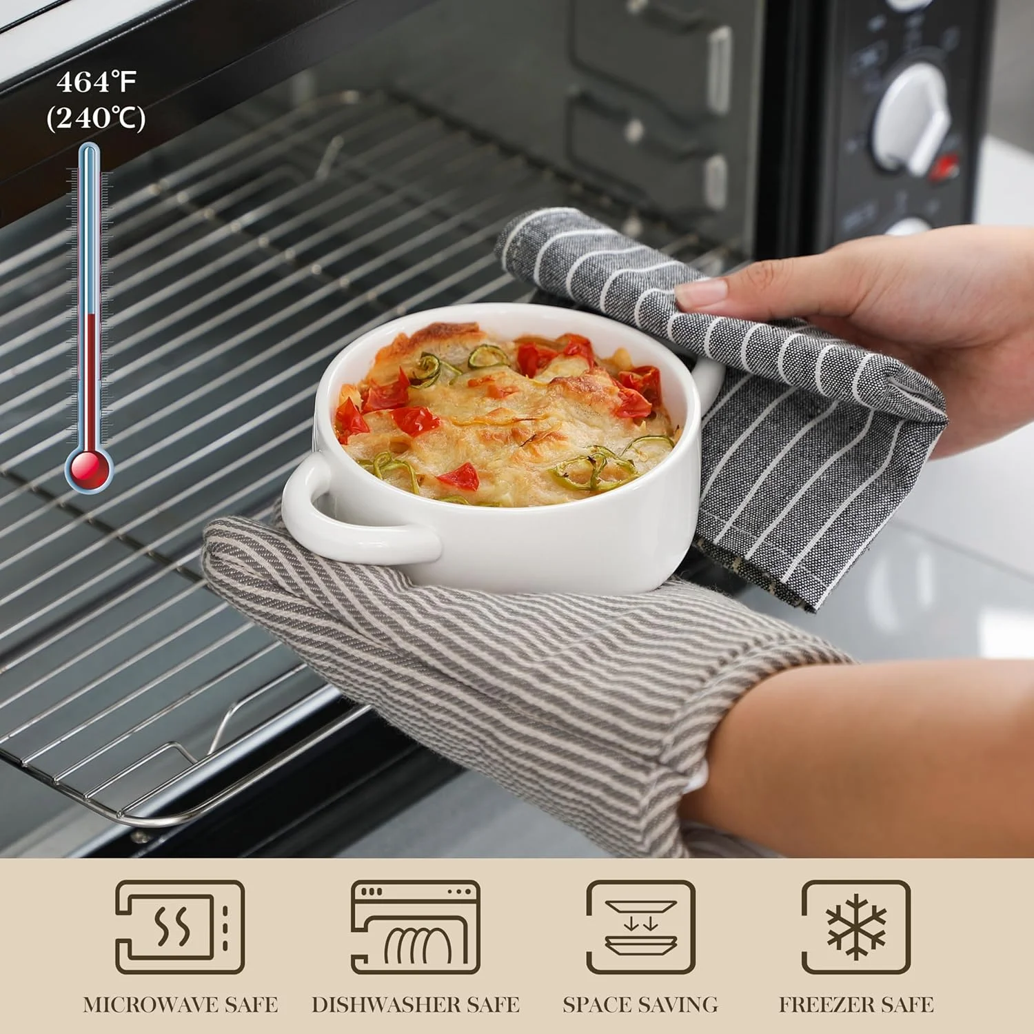 ست مینی کوکوت MALACASA - ظروف کوچک کاسرول 400 میلی لیتری با درب و دسته، ست فر مینیاتوری سرامیکی 4 عددی، رمکین های کوچک پخت برای لازانیا، سوفله، فر، مایکروویو و ماشین ظرفشویی، سری ست مینی کوکوت MALACASA - ظروف کوچک کاسرول 400 میلی لیتری با درب و دسته، ست فر مینیاتوری سرامیکی 4 عددی، رمکین های کوچک پخت برای لازانیا، سوفله، فر، مایکروویو و ماشین ظرفشویی، سری