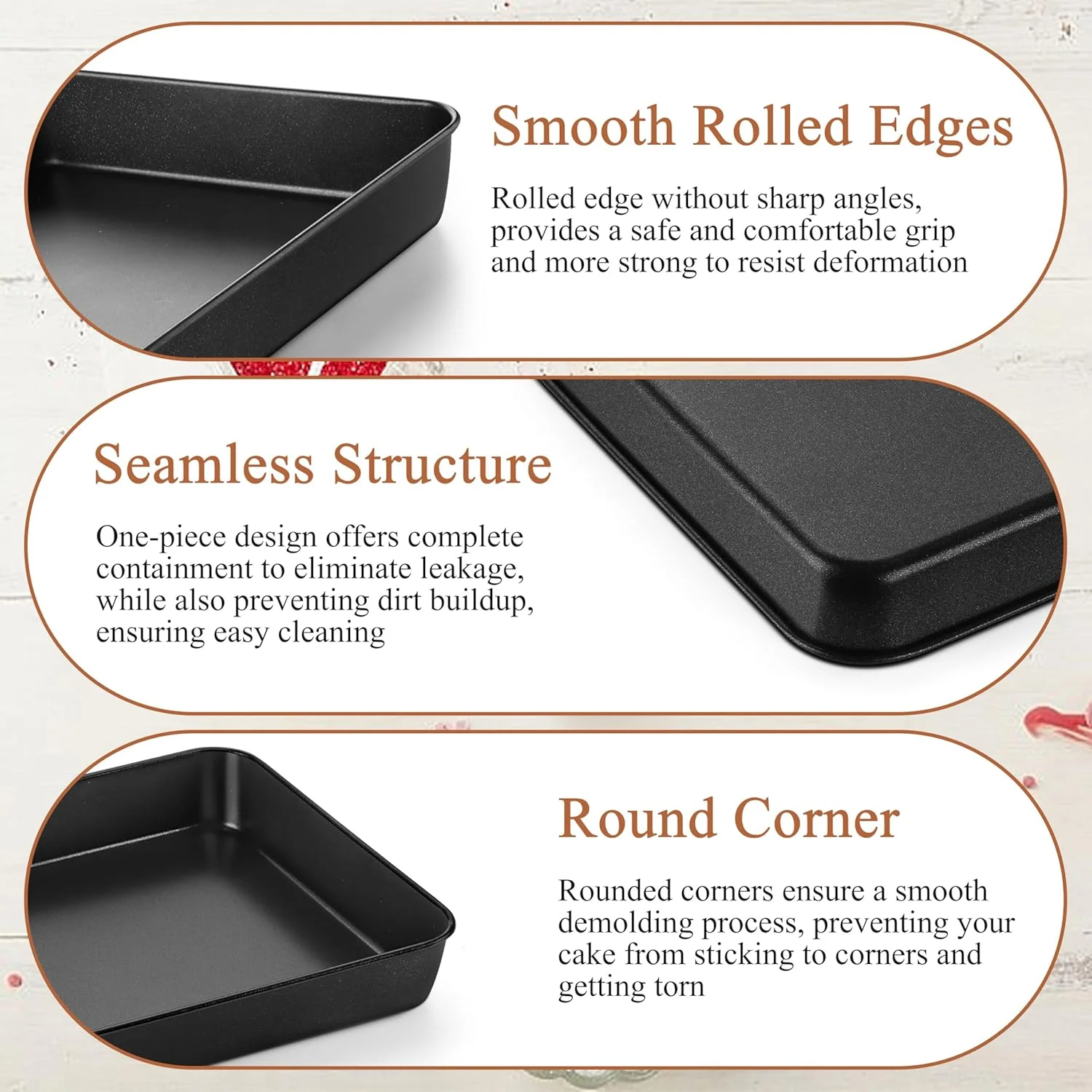 ست 4 تایی قالب پخت مستطیلی LIANYU با ابعاد 31.3 × 24.7 × 5 سانتیمتر، نچسب، مناسب برای کیک، لازانیا، براونی، سوفله، ظروف پخت و پز برای پخت، برشته کردن در فر و توستر، هسته فولاد ضد زنگ و جدا شدن آسان، سالم و غیر سمی ست 4 تایی قالب پخت مستطیلی LIANYU با ابعاد 31.3 × 24.7 × 5 سانتیمتر، نچسب، مناسب برای کیک، لازانیا، براونی، سوفله، ظروف پخت و پز برای پخت، برشته کردن در فر و توستر، هسته فولاد ضد زنگ و جدا شدن آسان، سالم و غیر سمی