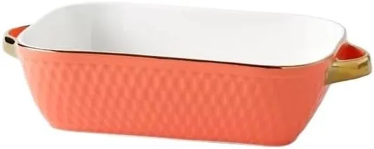 ظرف پخت مستطیلی آشپزخانه با لبه های طلایی، ظرف پخت برای مایکروویو خانگی، ظرف پنیر پزی ظرف پخت مستطیلی آشپزخانه با لبه های طلایی، ظرف پخت برای مایکروویو خانگی، ظرف پنیر پزی