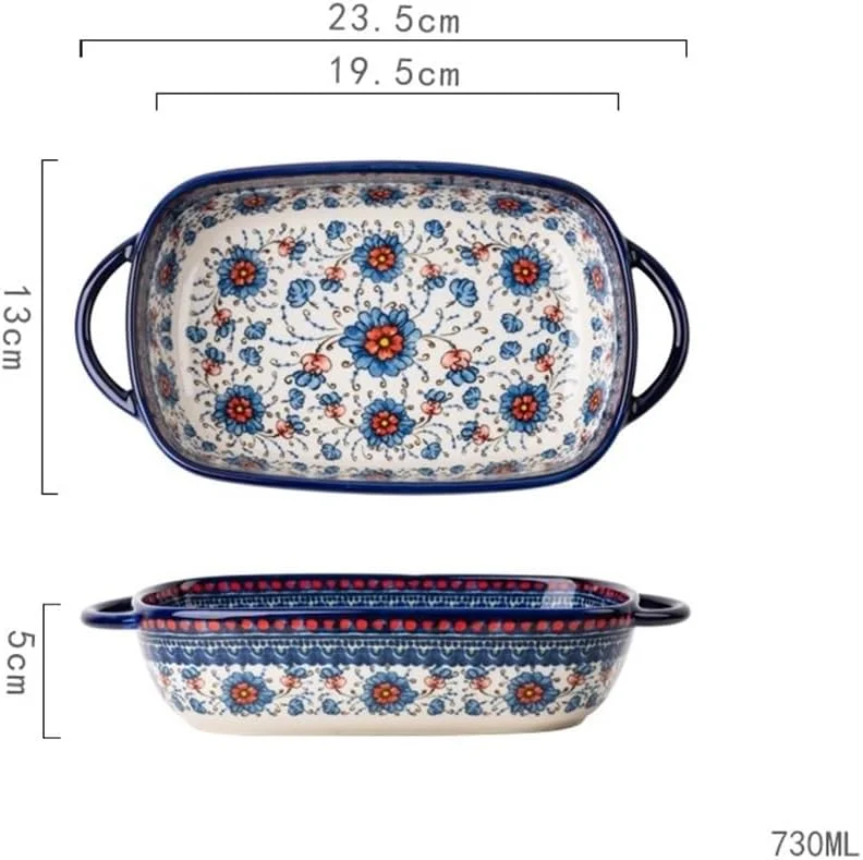 ظرف پخت و پز آشپزخانه، ظروف غذاخوری سرامیکی عتیقه با ظرفیت 730 میلی لیتر، کاسه با دسته خانگی، سینی پخت دو گوشه ظرف پخت و پز آشپزخانه، ظروف غذاخوری سرامیکی عتیقه با ظرفیت 730 میلی لیتر، کاسه با دسته خانگی، سینی پخت دو گوشه