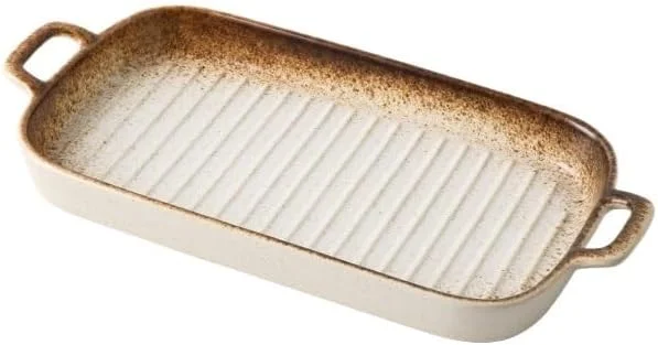 ظرف پخت مستطیلی بزرگ آشپزخانه، سینی سرامیکی برای پخت و پز در آشپزخانه و استفاده روزمره، ایمن برای استفاده در فر و مایکروویو (سفید) ظرف پخت مستطیلی بزرگ آشپزخانه، سینی سرامیکی برای پخت و پز در آشپزخانه و استفاده روزمره، ایمن برای استفاده در فر و مایکروویو (سفید)