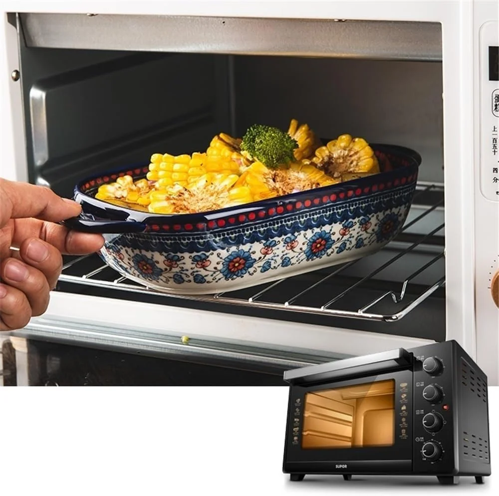 ظرف پخت و پز آشپزخانه، ظروف غذاخوری سرامیکی عتیقه با ظرفیت 730 میلی لیتر، کاسه با دسته خانگی، سینی پخت دو گوشه ظرف پخت و پز آشپزخانه، ظروف غذاخوری سرامیکی عتیقه با ظرفیت 730 میلی لیتر، کاسه با دسته خانگی، سینی پخت دو گوشه