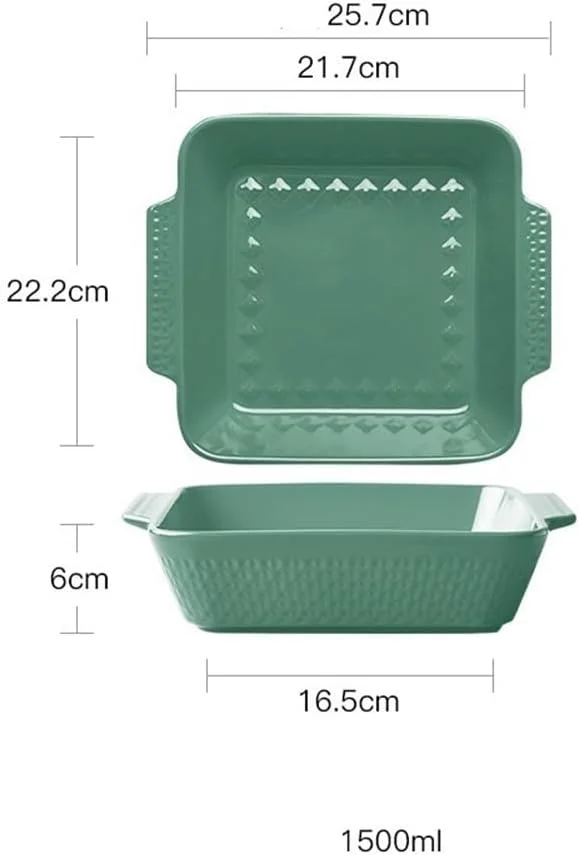 ظرف پخت و پز آشپزخانه، ظرف پخت با ظرفیت 1500 میلی لیتر، سینی پخت برنج پنیری، سینی فر مایکروویو مستطیلی بزرگ سرامیکی برای پخت و پز خانگی