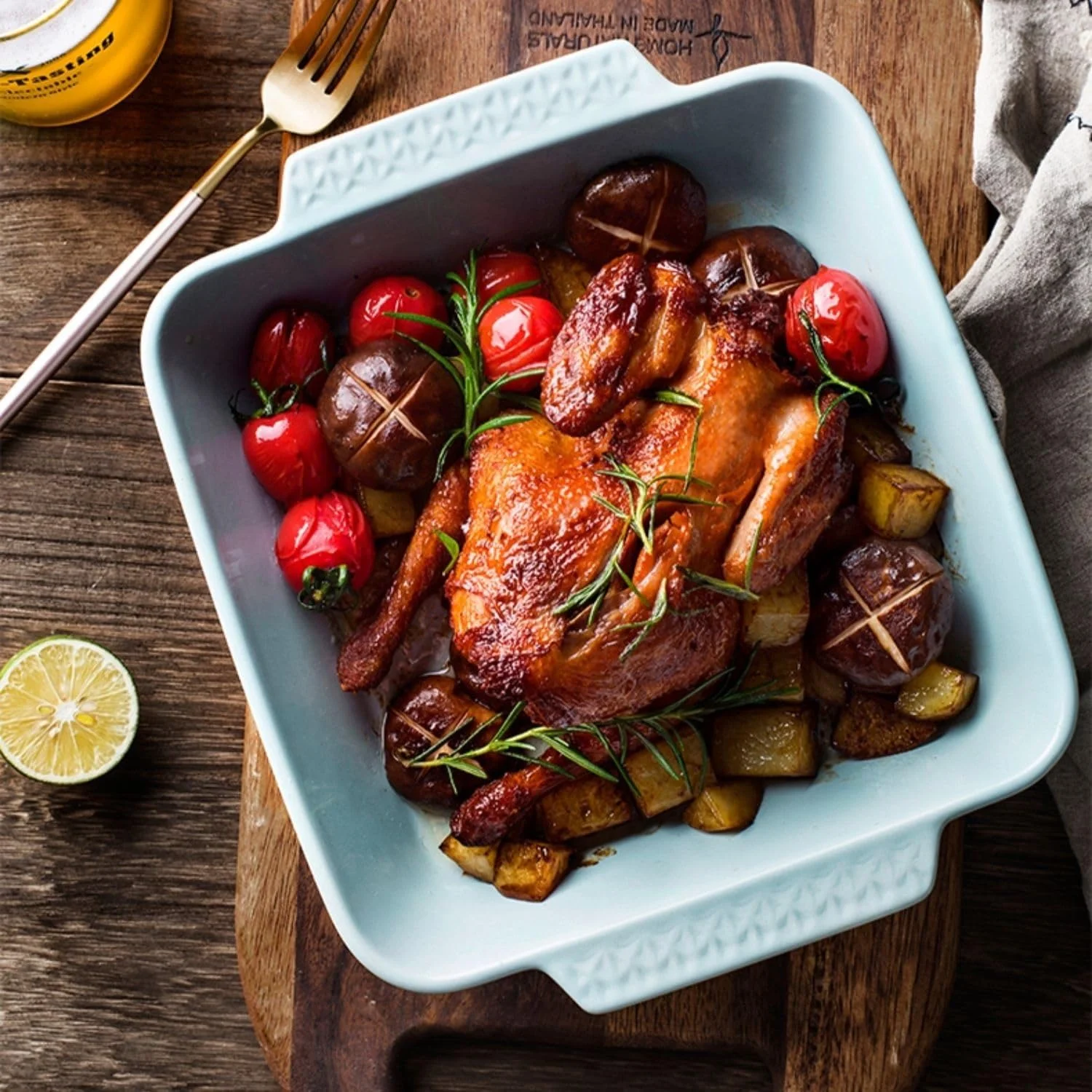 ظرف پخت و پز آشپزخانه، ظرف پخت با ظرفیت 1500 میلی لیتر، سینی پخت برنج پنیری، سینی فر مایکروویو مستطیلی بزرگ سرامیکی برای پخت و پز خانگی