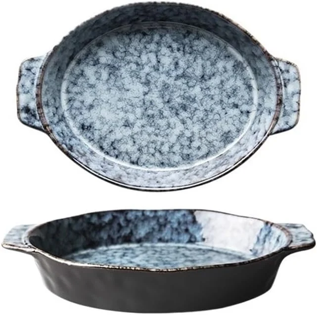 ظرف پخت لازانیا دایره ای سرامیکی عمیق با دسته، ظرفیت 1000 میلی لیتر، اندازه 11.5 اینچ، ظروف سرامیکی فر، ظروف پخت و پز ظرف پخت لازانیا دایره ای سرامیکی عمیق با دسته، ظرفیت 1000 میلی لیتر، اندازه 11.5 اینچ، ظروف سرامیکی فر، ظروف پخت و پز