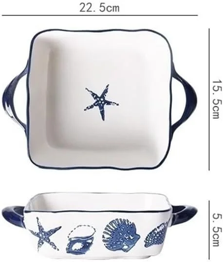 ظرف پخت فر، فر مایکروویو، کاسه پخت، ابزار صبحانه خلاقانه، ظرف برنج پخته بزرگ سرامیکی با دسته