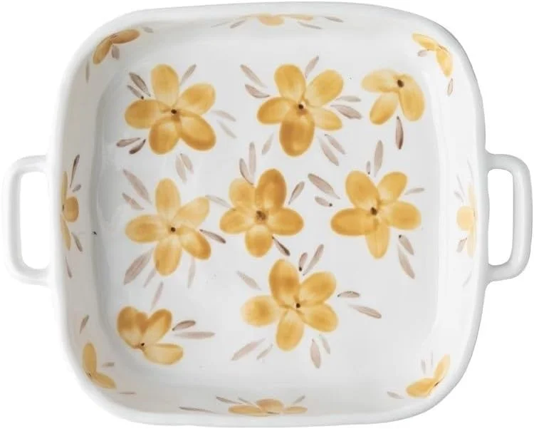 ظرف پخت مربع خلاقانه با دو دسته، سینی پخت سرامیکی مقاوم در برابر حرارت، 710 میلی لیتر ظرف پخت مربع خلاقانه با دو دسته، سینی پخت سرامیکی مقاوم در برابر حرارت، 710 میلی لیتر