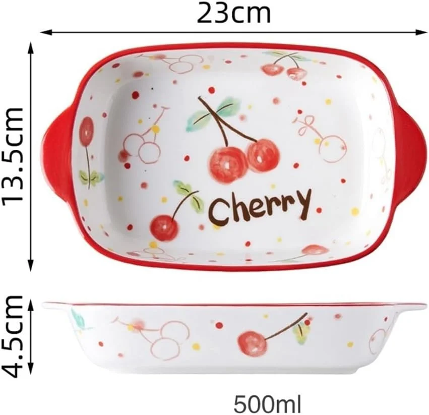 ظرف پخت سرامیکی آشپزخانه، ظروف غذاخوری سرامیکی با ظرفیت 500 میلی لیتر، سینی پخت خانگی، مناسب برای پنیر، برنج، فر، مایکروویو، ظرف دو دسته پخت و پز (قرمز) ظرف پخت سرامیکی آشپزخانه، ظروف غذاخوری سرامیکی با ظرفیت 500 میلی لیتر، سینی پخت خانگی، مناسب برای پنیر، برنج، فر، مایکروویو، ظرف دو دسته پخت و پز (قرمز)