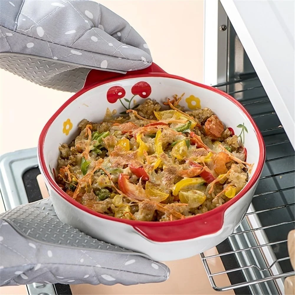 ظرف پخت سرامیکی فر با گوشه های دوتایی، ظرف پخت و پز عمیق مناسب برای برنج پخته شده با پنیر و سالاد، 1000 میلی لیتر (قرمز) ظرف پخت سرامیکی فر با گوشه های دوتایی، ظرف پخت و پز عمیق مناسب برای برنج پخته شده با پنیر و سالاد، 1000 میلی لیتر (قرمز)