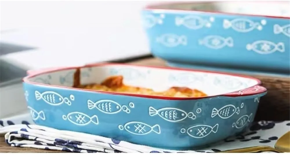 ظرف پخت نودل پهن کبابی، ظروف ته صاف، ظروف سفالی، ظروف پخت سرامیکی برای آشپزخانه، کیک، شام و مهمانی ها
