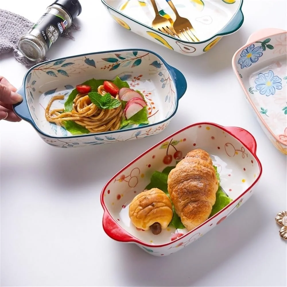 ظرف پخت سرامیکی آشپزخانه، ظروف غذاخوری سرامیکی با ظرفیت 500 میلی لیتر، سینی پخت خانگی، مناسب برای پنیر، برنج، فر، مایکروویو، ظرف دو دسته پخت و پز (قرمز) ظرف پخت سرامیکی آشپزخانه، ظروف غذاخوری سرامیکی با ظرفیت 500 میلی لیتر، سینی پخت خانگی، مناسب برای پنیر، برنج، فر، مایکروویو، ظرف دو دسته پخت و پز (قرمز)