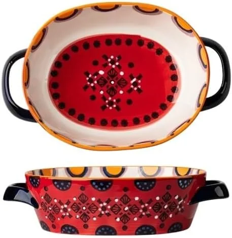 ظرف پخت و پز آشپزخانه با دسته، سینی لازانیا، ظروف سرامیکی ایمن برای استفاده در فر، ظرفیت 800 میلی لیتر لوازم پخت و پز ظرف پخت و پز آشپزخانه با دسته، سینی لازانیا، ظروف سرامیکی ایمن برای استفاده در فر، ظرفیت 800 میلی لیتر لوازم پخت و پز