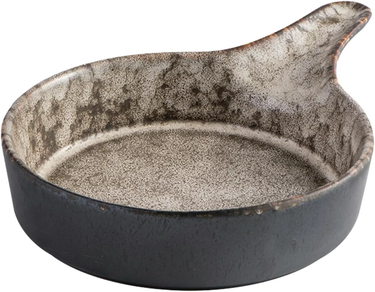 ظرف سرامیکی فر خانگی به سبک ژاپنی با دسته - طرح سنگ مات 8.25 اینچ ظرف سرامیکی فر خانگی به سبک ژاپنی با دسته - طرح سنگ مات 8.25 اینچ