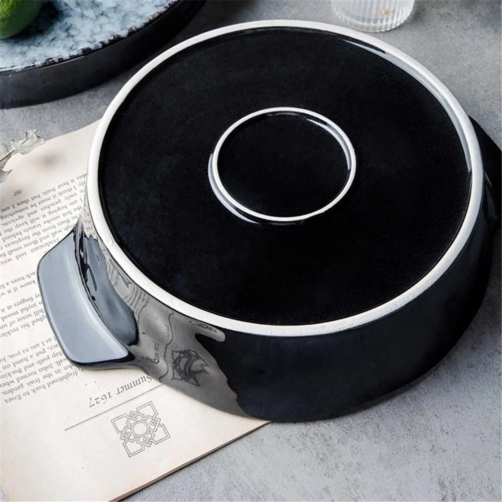 ظرف پخت سرامیکی آشپزخانه، مناسب فر، ظرفیت 1000 میلی لیتر، اندازه 9.5 اینچ، ظروف پخت چینی، قالب لازانیا گرد عمیق با دستگیره، مناسب پخت و پز ظرف پخت سرامیکی آشپزخانه، مناسب فر، ظرفیت 1000 میلی لیتر، اندازه 9.5 اینچ، ظروف پخت چینی، قالب لازانیا گرد عمیق با دستگیره، مناسب پخت و پز